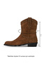Tan Suede Women's Flat Boots 30Wb25526 - 3
