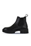 Black Leather Women's Wedge Heeled Boots 01Wv9002 - 4