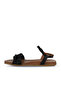 Black Leather Women Sandals 01Wu4230 - 4