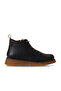 Black leather women's flat boot 01wv5204