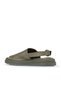 Khaki Leather Women's Wedge Heeled Sandals 01Wy9410 - 5
