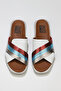White Multi Leather Women's Flat Slippers 01Wu3315