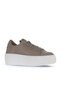 Gray Leather Women's Sneakers 01Wv5507 - 2