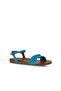 Turquoise Leather Women's Sandals 01Wu4230 - 3