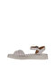 Gray Leather Women's Flat Sandals 01Wy9102 - 4