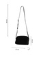 Black Leather-Suede Women's Crossbody Bag - 3
