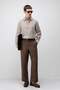 Brown Lyocell Blended Relax Fit Striped Men's Shirt