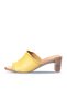 Yellow Leather Women's Heeled Slippers 01Wn4002 - 3