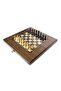 Eco Classic Handmade Checkered Wooden Backgammon and Chess Set - 3
