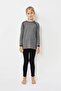 Ultimate Merino Kids Seamless Striped Thermal Top Underwear Sweatshirt Anthracite - 2