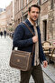 Gk76 Unisex Nubuck Leather Messenger Bag Crossbody Bag Shoulder Bag Brown