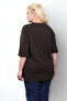 Women's Summer Large Size Mom 100% Cotton Anti-Sweat Brown T-Shirt - Breathable Fabric Oversized Comfortable Fit Blouse - 7