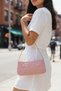 Women's Powder Pink Star Embroidered Chain Strap Hand and Shoulder Bag Stella
