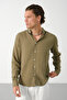 Men's Breathable Muslin Fabric 100% Cotton Washable Pocketless Shirt - 6