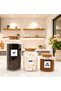 Wooden Vacuum Lid Glass Tea Turkish Coffee Sugar Storage Jar Set Coffee Corner Label Gift - 3