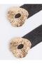 Black Buckle Detailed Elastic Belt - 2