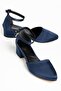 Dary Heeled Navy Blue Satin Detailed Heeled Shoes - 2