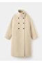 Wool Blend Funnel Collar Coat - 3