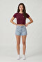 Women's Floral Printed Crop T-Shirt Slim Fit Cotton