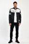 Men's Oversized Transfer Printed Motorcyclist Biker Jacket Racer College Coats Striped Zip up Coat - 4
