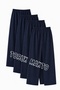 4 Pieces Unisex Regular Pipe Leg Navy Blue Color Sweatpants - 2