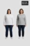Women's Plus Size 2-Piece Set Long Sleeve 2 Thread Crew Neck T-Shirt Spr26Bea942+2