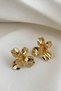 Gold Color Women's Flower Earrings - 4