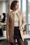 Women's Beige Waist-stitched Long Jacket ARM-26K001017 - 2