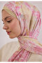 Summer Bloom Pattern Hemp Shawl Soft Pink - 3