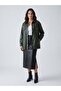 Women's Green Oversized Fleece-Lined Faux Leather Shirt Jacket – Metal Snaps, All Seasons