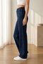 Btl Women's Navy Blue Loose Stretch Fabric Relaxed Fit Palazzo Denim Pants Jean New-5 - 2