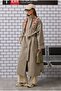 Funnel Neck Long Trench Coat Light Mink - 2