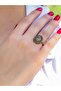 Natural Stone Pink Quartz Round Natural Stone Antique Model Women's Adjustable Ring Euy70Pk - 2