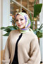 Floral patterned cotton cocoon scarf 70336-10 yellow lilac - 2