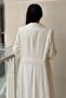 Double-Breasted Collar Organza Combination Inside-Out Size B Abaya - 5