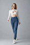 Women's Mom Fit Straight Leg Classic Blue Jeans - 3