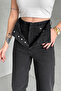 Women's Double Pants Loose Palazzo Smoked Jeans - 3