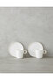 Eclipsed Porcelain 4 Piece Coffee Cup Set for 2 People 85 ml White-Gold - 2