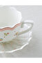 Daisy Days New Bone China 4-Piece 2-Person Glass Plate Coffee Cup Set 80 ml Pink - Green - 4