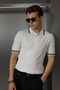 Men's Regular Fit Cotton Contrast Detailed Polo Collar T-Shirt White - 5