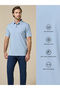 The Sky Ease Light Blue Cotton Polo Comfort Fit - 3