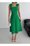 Special Design Fine Detail Green Midi Dress - 2