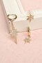 Yellow Steel Anti-Tarnish Stone Pole Star Dangle Earrings Set of 3 - 2