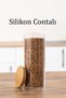 4-3 Bamboo Vacuum Lid Round Borosilicate Glass 3-Piece Jar Set Storage Container 2100ml 10X30Cm - 6