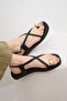 Hanna Black Color Ringed Women's Sandals - 3