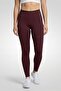 Women Tight Fit Running Leggings, Maroon