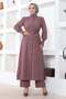 Pearl Detailed Suit Dusty Rose 19360 - 3