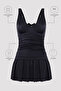 Black Swimsuit with Basic Skirt and Corset - 6