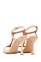 Women's Beige Ankle Buckle High Thin Heeled Patent Leather Sandals 26Sfd160616 - 7