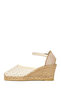 Women's Cream Ankle Buckle Wedge Heeled Espadrille 26Pfd20636F - 3